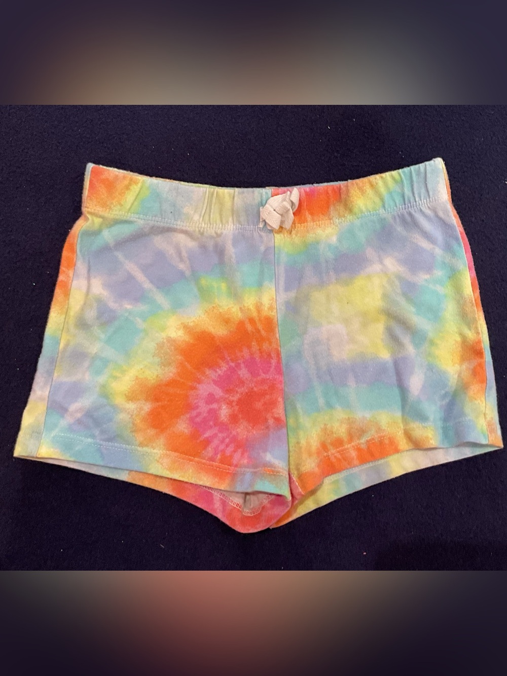The Children's Place Girls Rainbow Tie-Dye Ribbed Shorts Size S (5/6)